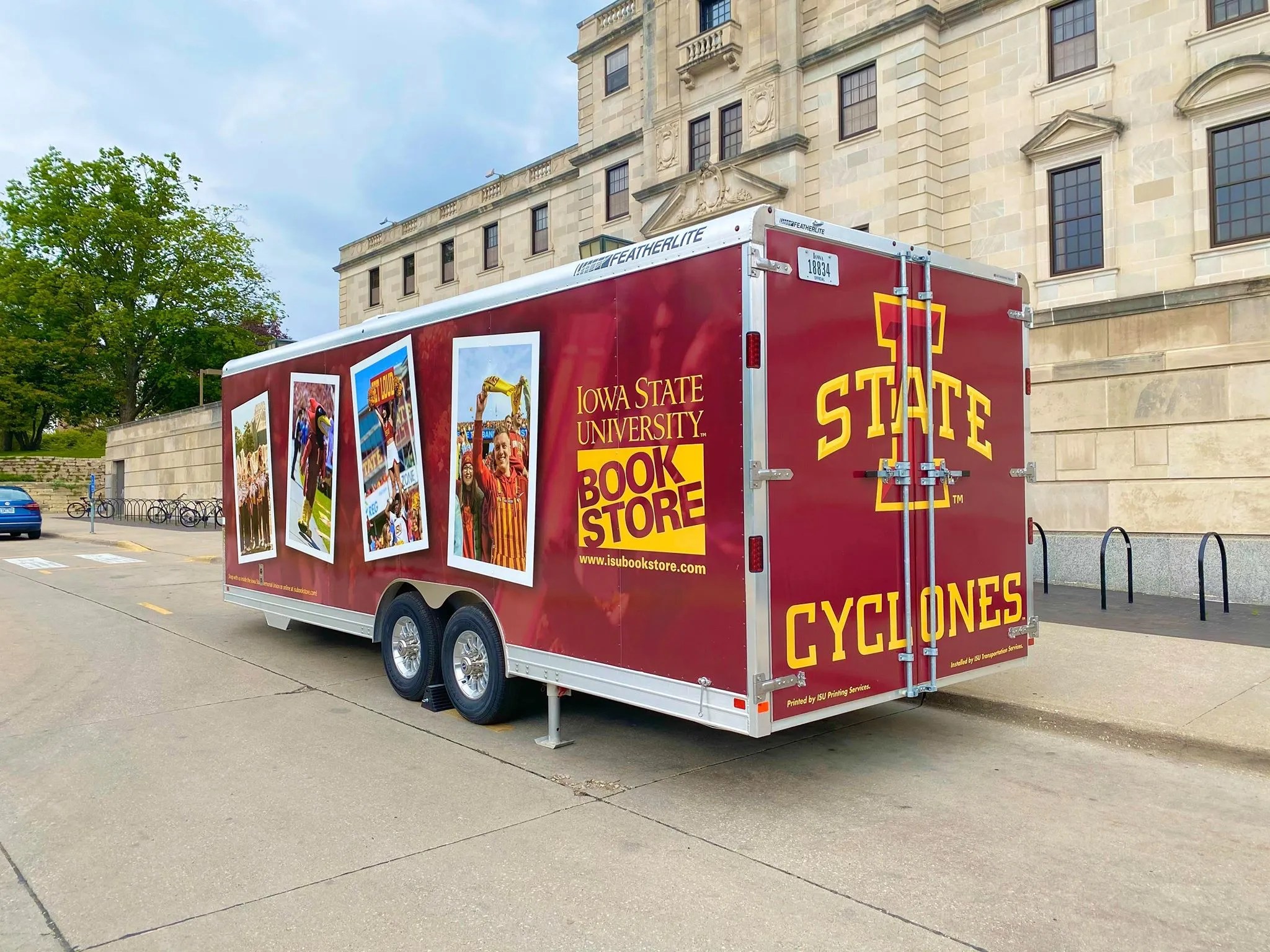 Back left of trailer.