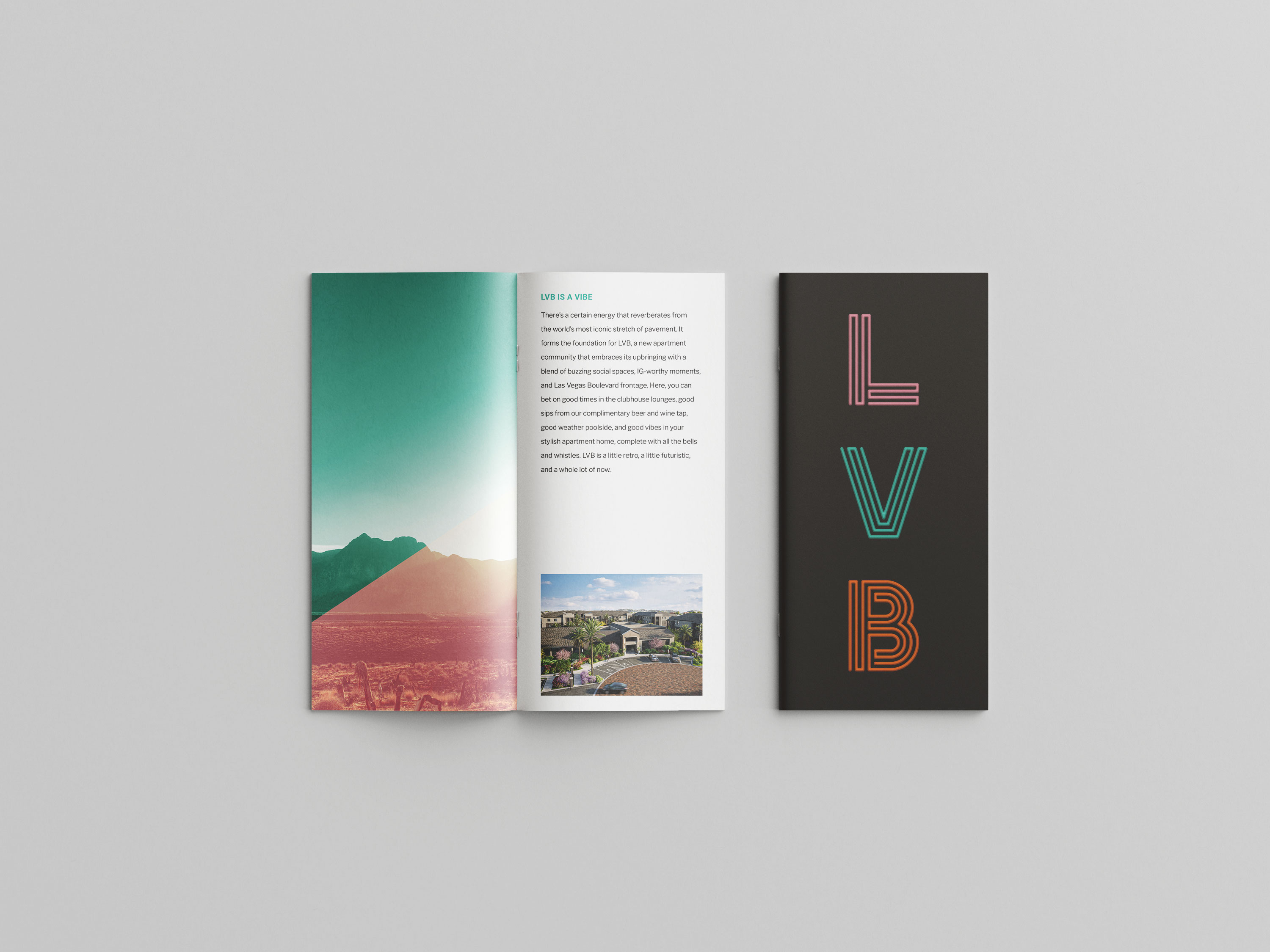 Mockup of brochure cover and first page.