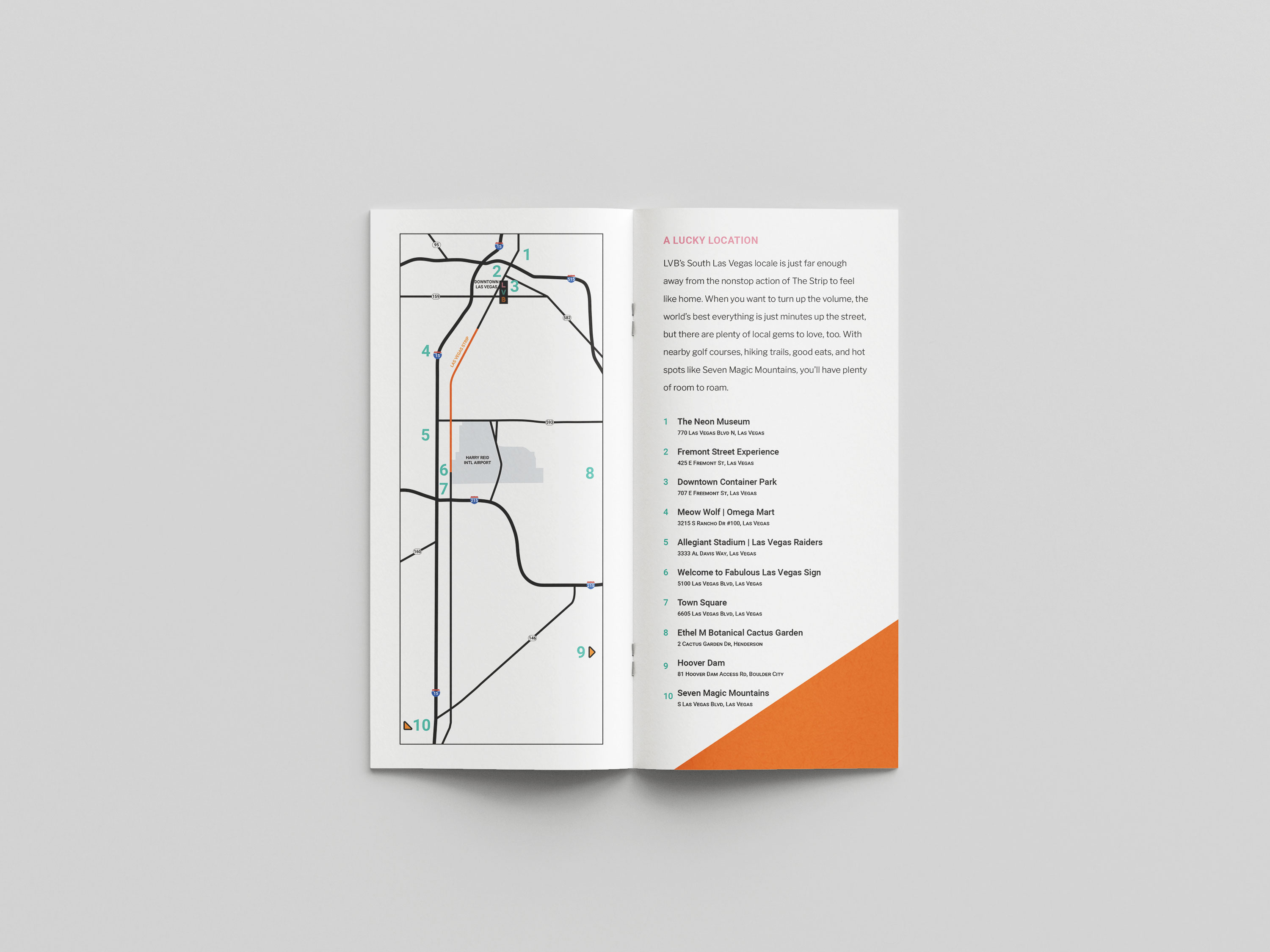 Brochure spread highlighting things to do around the community.